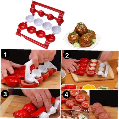Vista 3 de 1 Unidades De Plástico Albóndigas Fabricante De Bolas De Pescado Moldes De Carne De Bola De Relleno Herramienta De Cocina Gadget