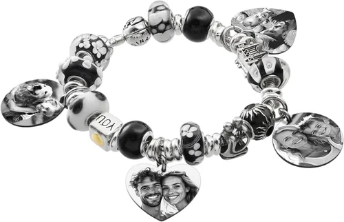 Vista 2 de Queenberry Foto personalizada y mensaje grabado colgante personalizado colgante colgante encanto cuentas para pulseras europeas