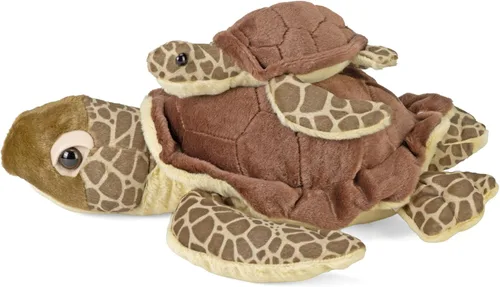 Vista 3 de Wild Republic Mom and Baby - Tortuga marina, animal de peluche, 12 pulgadas, regalo para niños, juguete de peluche, botellas de agua recicladas