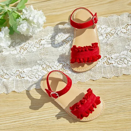 Vista 3 de Otter MOMO Girls Sandals Open Toe Princess Flat Sandals with Ruffle Summer Sandals