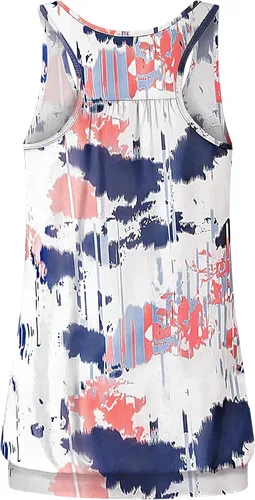 Vista 2 de Miusey - Camiseta sin mangas para mujer, cuello redondo, ajuste holgado, espalda cruzada, de yoga