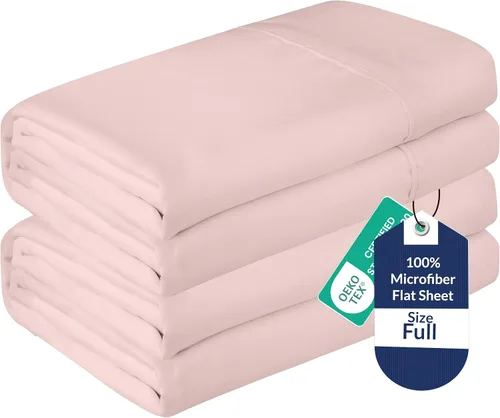 Vista 26 de Royale Linens Juego de 6 sábanas encimeras a granel, sábanas superiores, microfibra suave de 1800, resistente a las arrugas y a las manchas