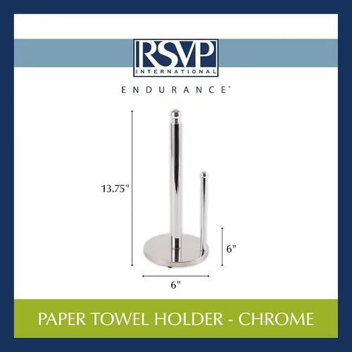 Vista 6 de RSVP International Toallero de papel para encimera, colección de cocina, cromo, 6x13.75