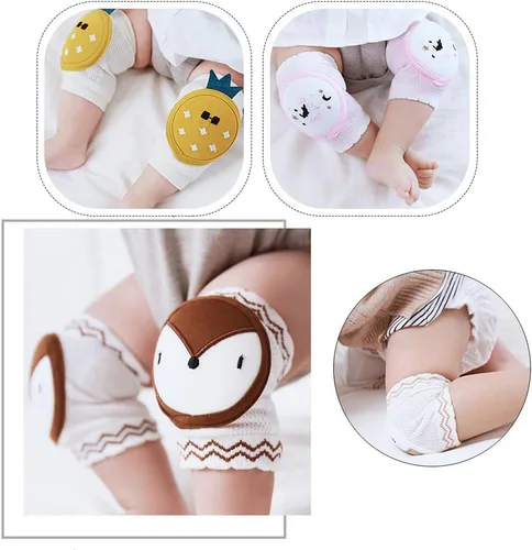 Vista 2 de Protectores de rodilla para gatear, unisex para bebés, antideslizantes, rodilleras para niños pequeños, cubierta protectora de seguridad