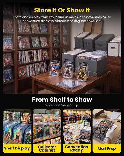 Vista 9 de Protectores rígidos superiores para cómics modernos, fundas protectoras rígidas para almacenamiento y exhibición de cómics, paquete de 10 Mangas