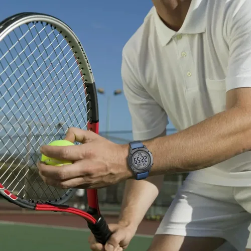 Vista 7 de GOLDEN HOUR Mens Digital Sports Watch, Large LCD Display, 5ATM Water Resistant,Silicone Band