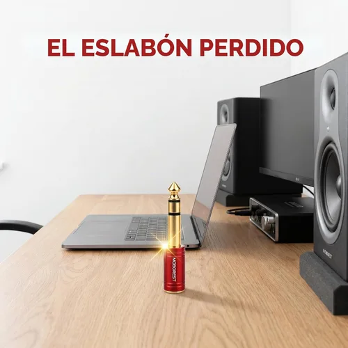 Vista 8 de MOBOREST Adaptador de auriculares TRS hembra de 1/4" macho a 0.138 in (1/8 pulgadas), color rojo, 1 unidad