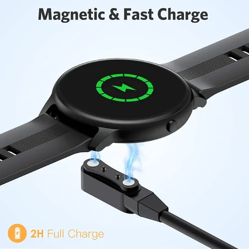 Vista 4 de Cargador universal magnético para reloj inteligente, accesorios de reloj inteligente de 2 pines de 0.157 in, cable de cargador magnético de repuesto