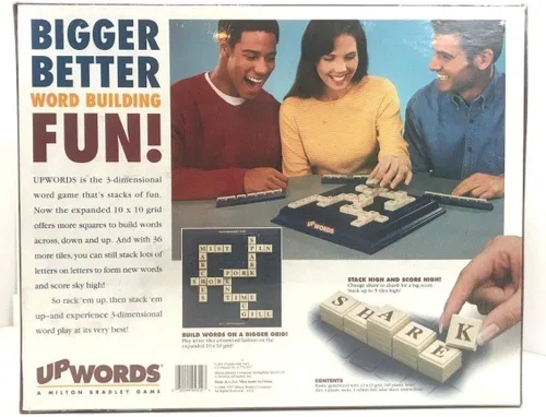 Vista 2 de Upwords Juego de palabras tridimensional Edición 1997 con 100 azulejos