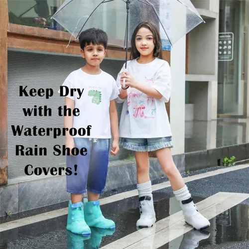 Vista 6 de Cubiertas para zapatos de lluvia para niños, impermeables, reutilizables, para zapatos Para niños y niñas