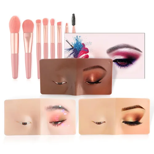 Vista 8 de Cara de práctica de maquillaje de silicona, maniquí 5D para sombra de ojos de pestañas Odorless Soft Silicone, Reusable 5000+ Times, Easy Clean