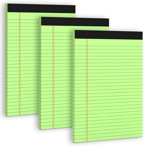 Vista 8 de Paquete de 3 blocs legales azules de 8.5 x 11 pulgadas, bloc de notas con 2-Azul