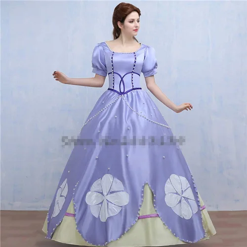 Vista 3 de EChunchan Anime Sofia The First Sophia - Vestido de noche violeta para mujer