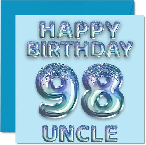 Vista 265 de Stuff4 Tarjeta de primer cumpleaños para niños, globo de fiesta con purpurina azul, tarjetas de feliz cumpleaños para niño de 1 año, nieto, hijo, 57