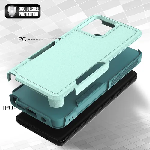 Vista 4 de Funda para Moto G Stylus 5G 2023: funda protectora de doble capa resistente para teléfono celular, a prueba de golpes, con protector de pantalla
