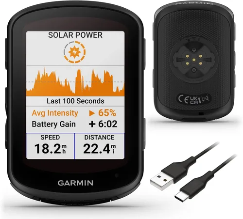 Vista 6 de Garmin Edge 840 Solar GPS Ciclismo Computadora, pantalla táctil, controles de botón, navegación avanzada con paquete E-Bank