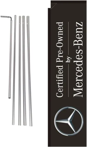 Vista 6 de Bandera de pluma rectangular para concesionario de automóviles con kit de poste y pico de tierra, compatible con carteles de Audi Carlot