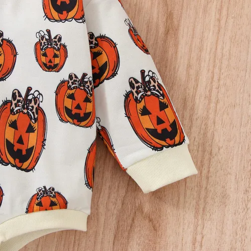 Vista 4 de Thorn Tree Sudadera de manga larga de Halloween para bebé, niño, niña, suéter de gran tamaño, cuello redondo, ropa de otoño e invierno