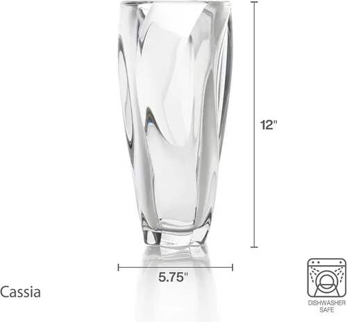 Vista 2 de Mikasa Jarrón de cristal Cassia, 12 pulgadas