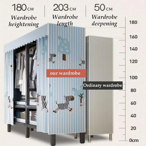 Vista 2 de large closets Large Closet Metal Frame Clothes Closet with Thick Cloth Cover Closet for Clothes Saves Space Portable Wardrobe Closet Space-saving