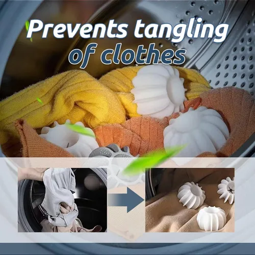 Vista 5 de Bolas mágicas reutilizables para lavandería, 5/10 bolas de lavandería libres de enredos para lavadoras, bolas de silicona para secadora, bolas