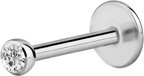 Vista 10 de Forbidden Body - Piercing de acero quirúrgico de acero quirúrgico con rosca interna de micro circonita cúbica, tragus, labret, hélice, parte