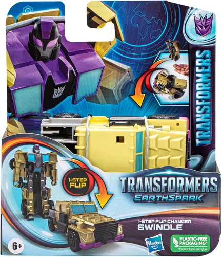 Vista 5 de Transformers Toys EarthSpark - Figura de acción de 1 paso, cambiador de giro de 4 pulgadas, juguetes robot para edades de 6 años en adelante
