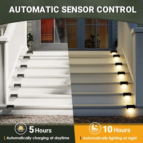 Vista 2 de SOLPEX - Luces solares para cubierta al aire libre, impermeables, paquete de 12 unidades, luces LED para escalones, terraza, vallas, patios