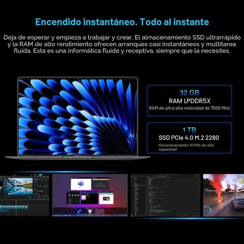 Vista 7 de GEEKOM GeekBook X14 Pro Laptop, 2.2 lb Ultra Thin 14" 2.8K OLED Notebook