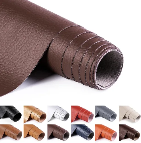 Vista 18 de ANMINY - Tela de piel sintética de vinilo de 54 pulgadas de ancho para tapicería por yarda, de 0.7MM de grosor, cuero PU suave, material de vinilo
