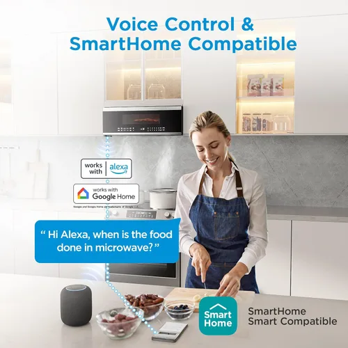 Vista 3 de Midea MMO12S3ASTZ Microondas de sobremesa, 1.2 pies cúbicos Microondas delgados con cocción por sensor, Microondas de acero inoxidable, 1000W