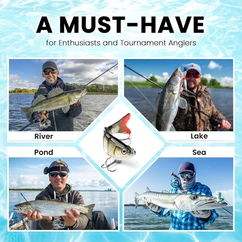 Vista 6 de Bass Fishing Lure for Freshwater and Saltwater Lifelike Fishing Lures Multi Jointed Swimbait for Bass Trout Crappie Walleye Pike Fishing Gifts for