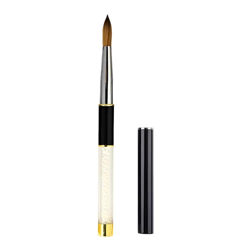 Vista 12 de Kolinsky - Brochas de uñas tamaño 8, pinceles de uñas para aplicación acrílica, mango resistente, forma ovalada, herramientas de diseño de uñas