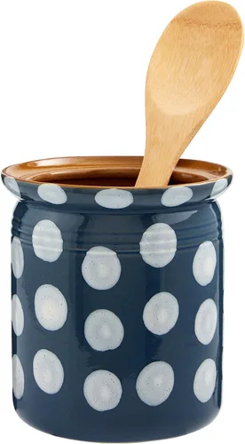 Vista 2 de Mud Pie Dotted Juego de Utensilios, 5.0 in(de) diámetro x 6", azul