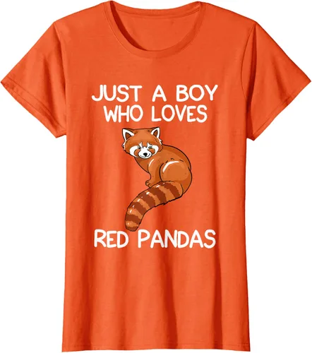 Vista 40 de Just A Boy Who Loves Red Pandas Gift - Camiseta con diseño de panda roja, Negro, S