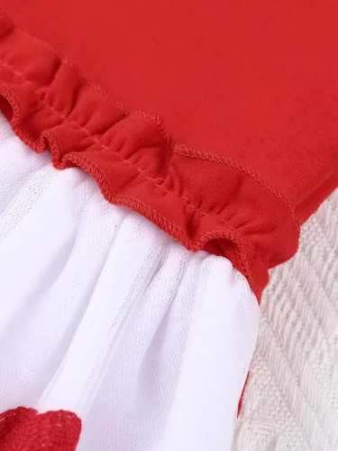Vista 7 de Kaerm Disfraz de tutú de tul de princesa con estampado de corazón y manga larga para niñas