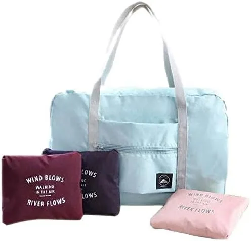 Vista 6 de Bolsa de viaje plegable, almacenamiento de equipaje para deportes, gimnasio, resistente al agua, lona de nailon para hombres, mujeres, 32 litros