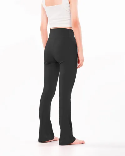 Vista 4 de HASMES Leggings acampanados para niñas, pantalones de yoga con cintura alta, pantalones casuales de baile, pantalones deportivos para niños