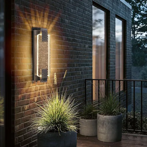 Vista 11 de camuucci Luz para exteriores del anochecer al amanecer, luces LED de porche de 15.7 pulgadas para exteriores, impermeable, moderno, soporte de pared