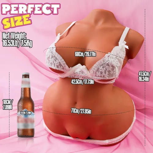 Vista 7 de Muñeca sexual para hombres de 16 libras - Juguete sexual masculino - Masturbador masculino, muñecas sexuales realistas, torso con pechos grandes