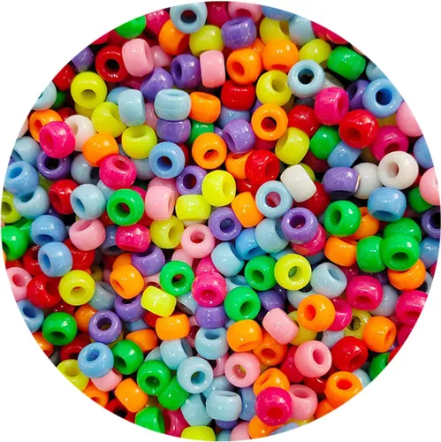 Vista 6 de 2000+ Cuentas Pony a granel de 6 x 9 mm, juego de cuentas de plástico multicolor para manualidades, cuentas para el cabello a granel de 10