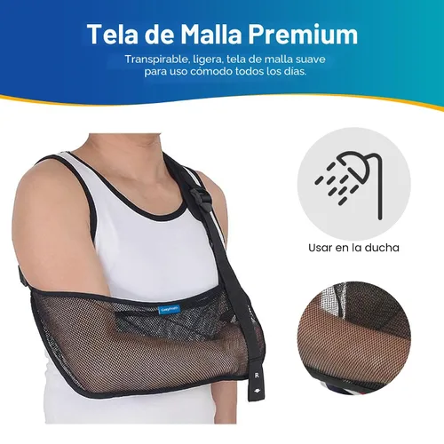 Vista 3 de Cabestrillo de Malla para Brazo y Hombro Cozyhealth - Inmovilizador Médico para el Hombro para Lesiones de Hombro, Rotura de Manguito Rotador, Brazo