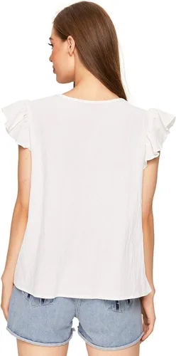 Vista 6 de Floerns - Camisa con diseño de estilo mexicano bordado bohemio para mujer