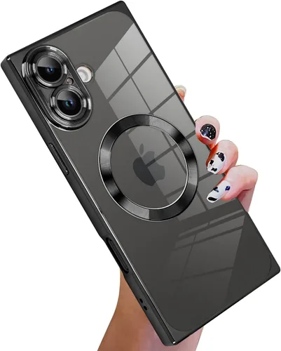 Vista 37 de KANGHAR Funda diseñada para iPhone 12 Pro Magnética Transparente con Protector de Lente de Cámara [Compatible con MagSafe] Diseño de Placado