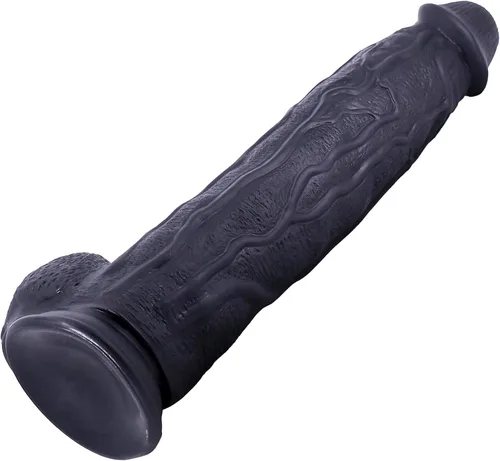 Vista 9 de Consolador negro súper enorme de 17.3 pulgadas, consolador de polla larga, monstruo gigante, juguete sexual anal grueso y grande con consoladores