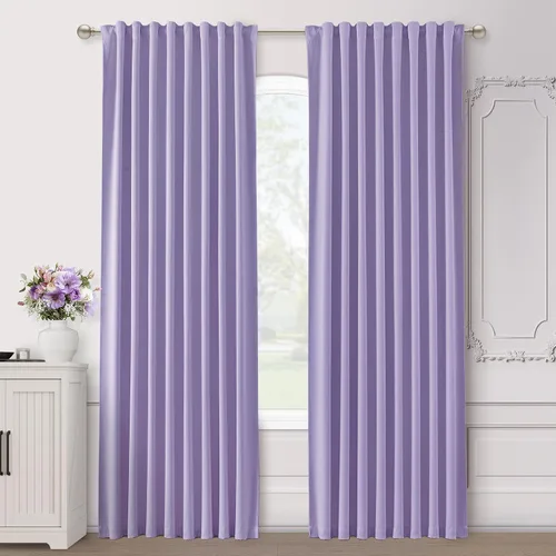Vista 28 de SHINELAND Cortinas opacas cortas para ventanas de dormitorio, cortinas de baño, 45 pulgadas de largo