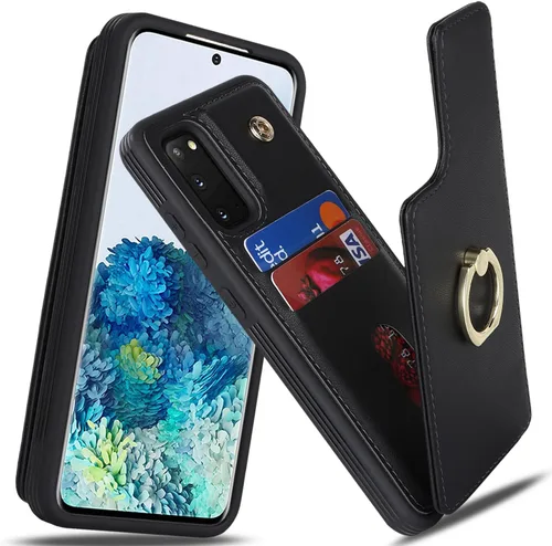 Vista 19 de Lipvina Funda para Samsung Galaxy A03s con tarjetero, Galaxy A03s Funda tipo cartera para mujer, tarjetero de crédito, soporte de anillo, fundas