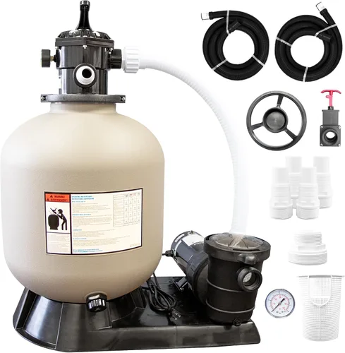 Vista 9 de SWIMLINE HYDROTOOLS Sistema completo de filtro de arena, tanque de 12 pulgadas, para piscinas sobre el suelo de hasta 8,000 galones, bomba de una