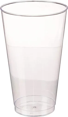 Vista 2 de Oojami Vasos de plástico duro de 12 onzas, paquete de 50 vasos desechables transparentes para fiestas, duraderos y reutilizables para bodas
