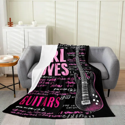 Vista 14 de Castle Fairy Manta de forro polar con botas de vaquero, manta de guitarra musical bohemia para niños y niños, manta de vaquera rústica occidental